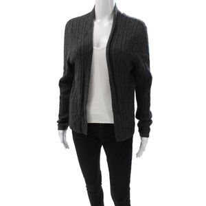 Lulu Bravo Womens Cashmere Gray V-Neck Cardigan Long Sleeve Size S